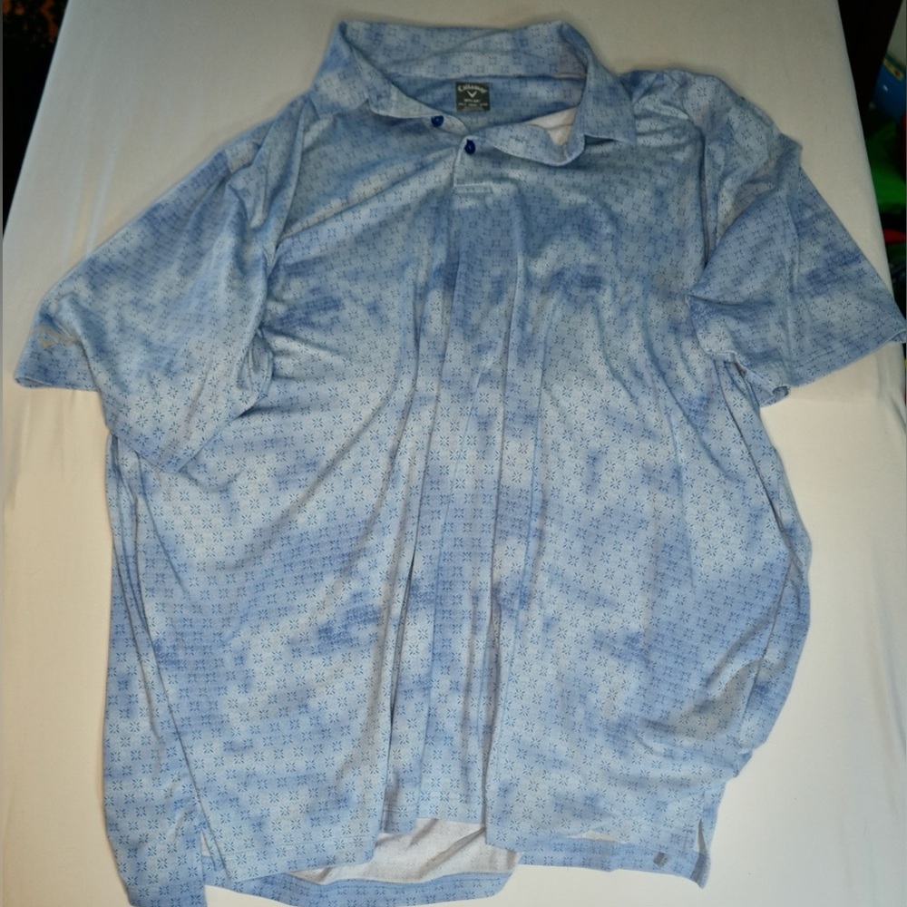 Callaway Light Blue Patterned Polo